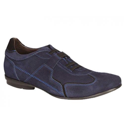Bacco Bucci "Adria" Blue / Black Suede Shoes 7644